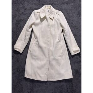 Old Navy Women's Long Sleeve‎ Ivory Trench Coat Italian Fabric San Fran New York